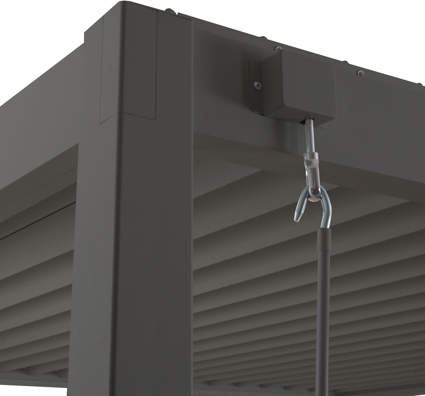 Alu Pergola HWC-N94, Lamellen-Pavillon Terrassenüberdachung, stabiles 10cm-Metall-Gestell 3x3m - anthrazit