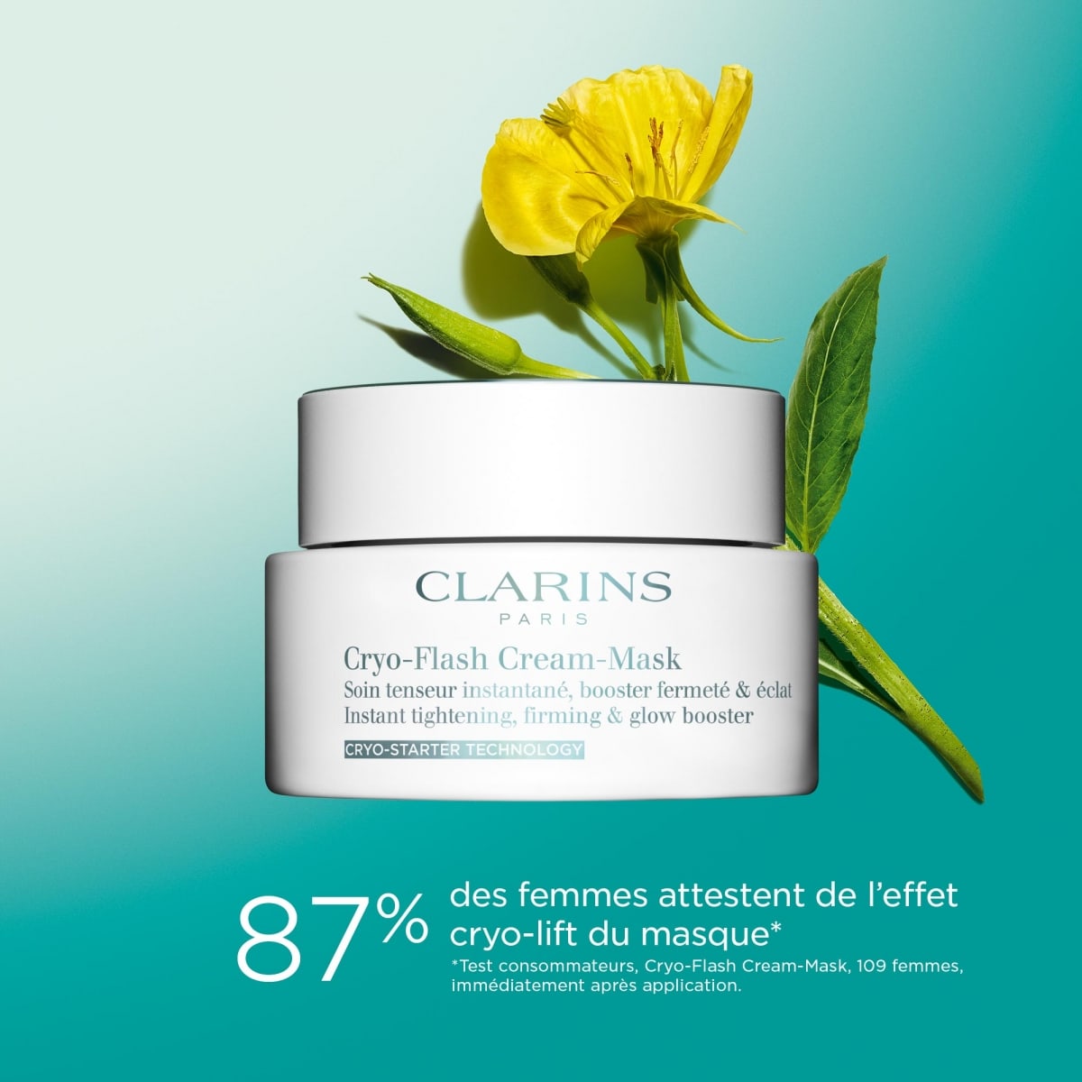 CLARINS Cryo-Flash Masque-Crème Soin Masque Anti-Âge Effet Lift Immédiat, Fermeté &  Éclat