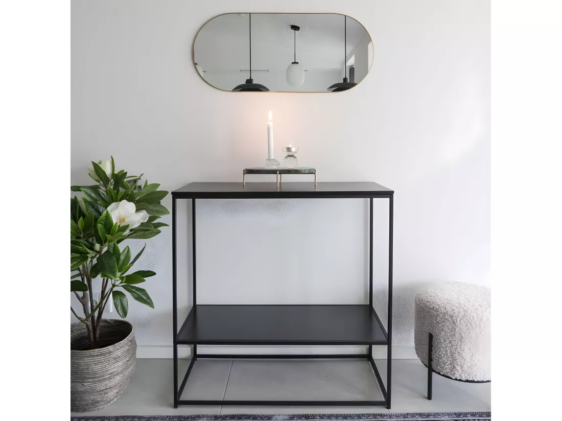 Jersey - Miroir ovale en métal 35x80cm : Couleur - Laiton