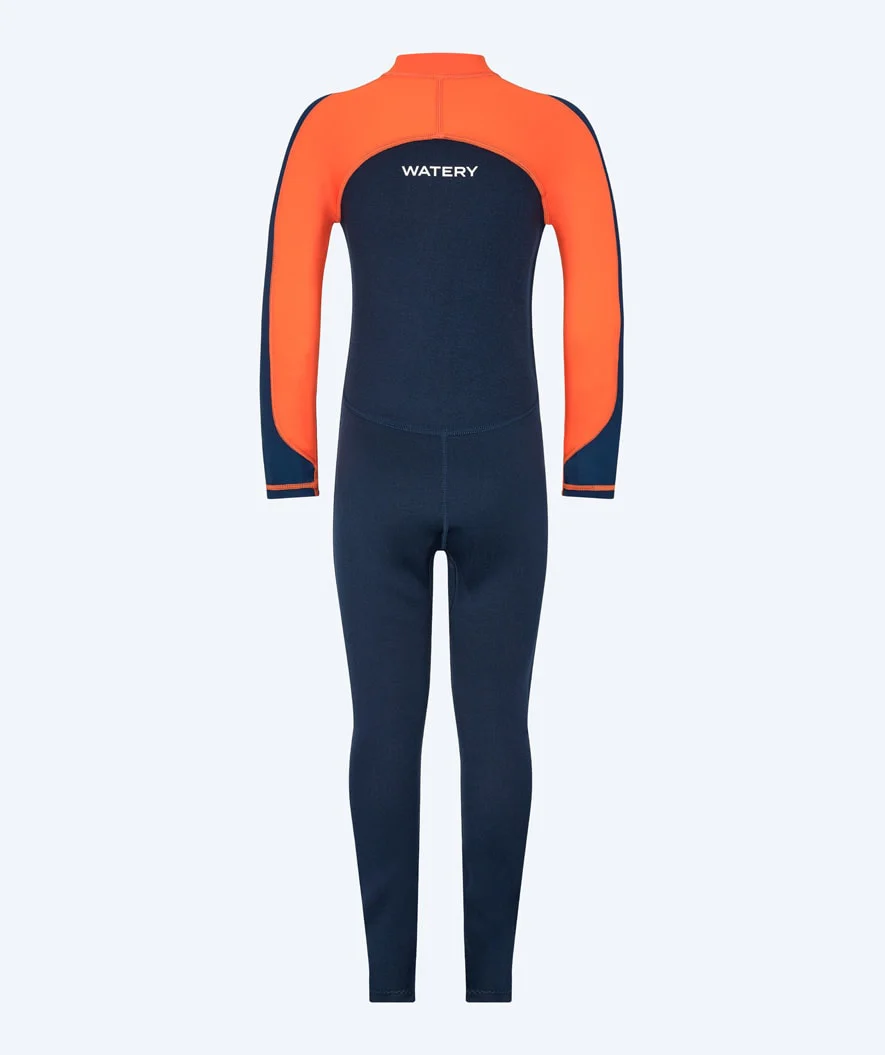 Watery UV våddragt til børn - Calypso Full-Body - Orange/blå