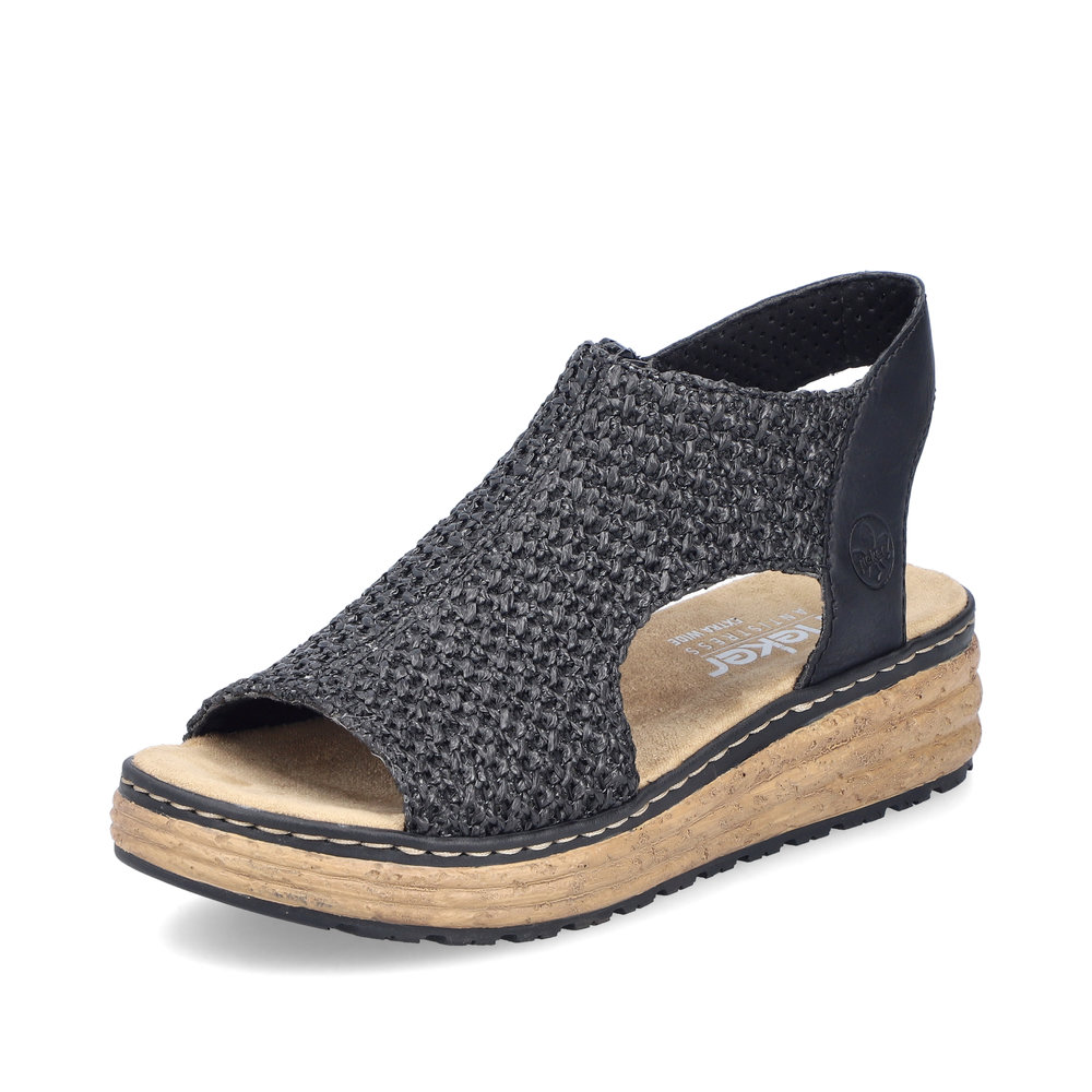 Rieker Damen-Sandalette Schwarz