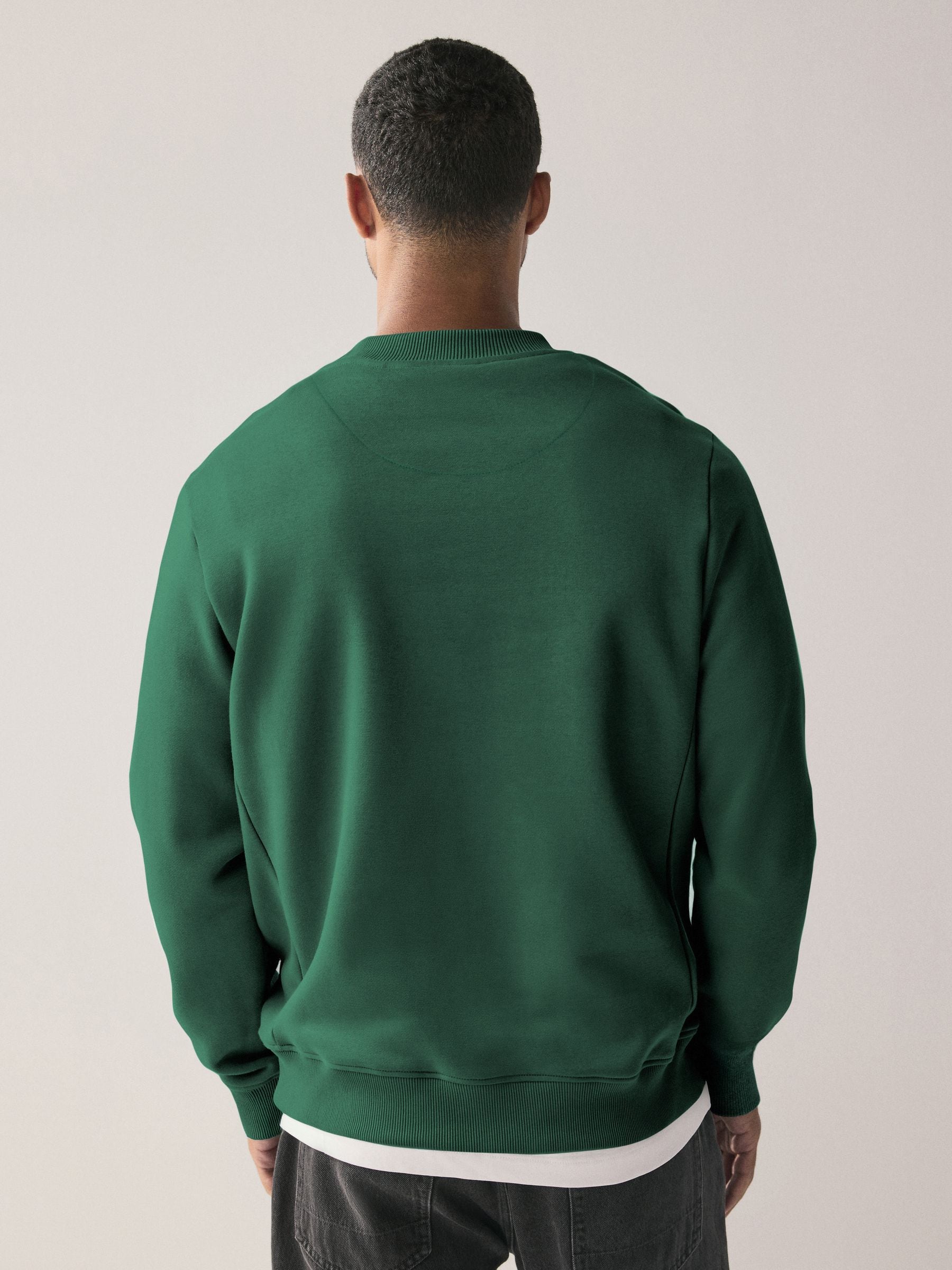 Marineblauw/groen - Cotton Rich Jersey Crew Sweatshirts 2 Pack