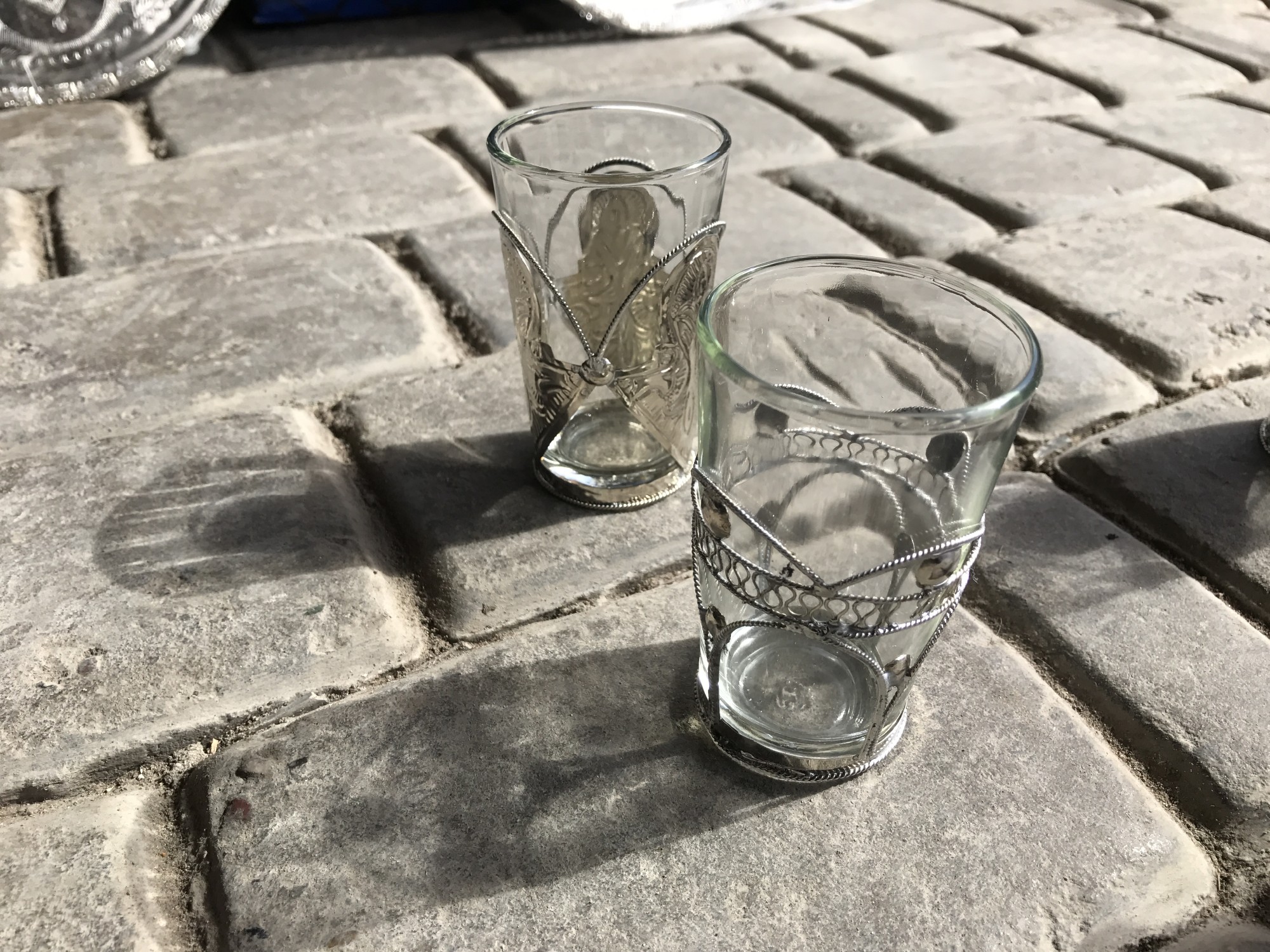 Teeglas Tokyo mit Metallbehälter, transparent, Ø 5 cm, H 8,5 cm zu 5,80