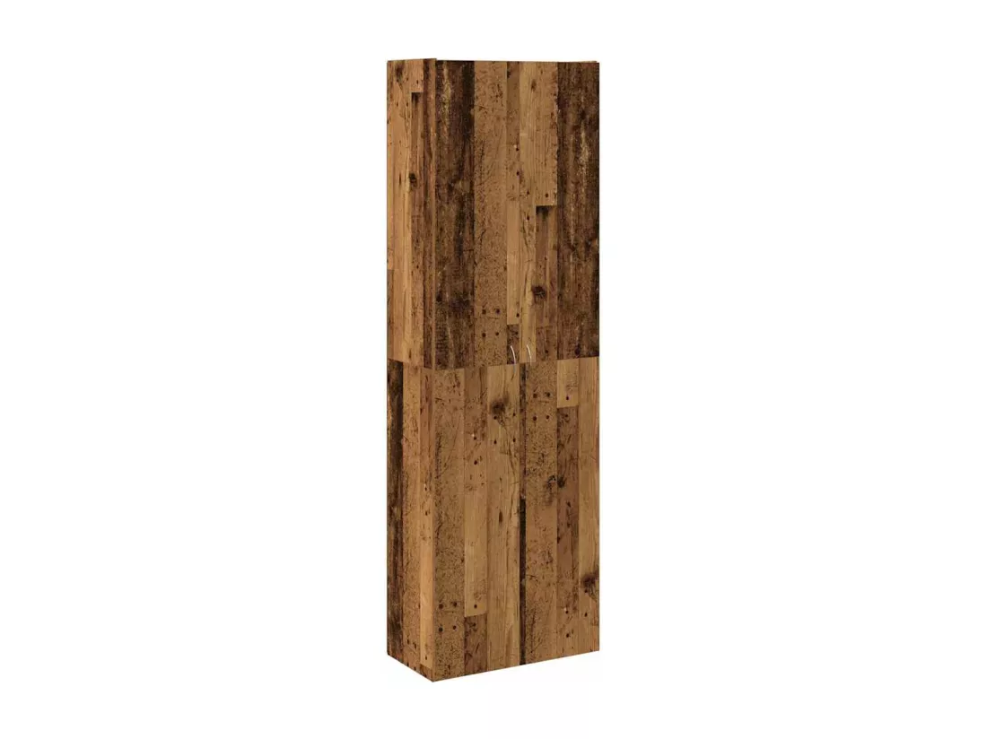 Buffet haut vieux bois 60x32x190 cm bois d'ingénierie