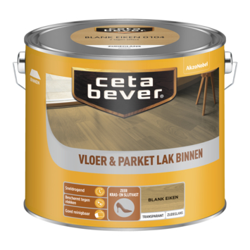 CetaBever Vloer- & Parketlak zijdeglans transparant blank eiken 2,5 liter