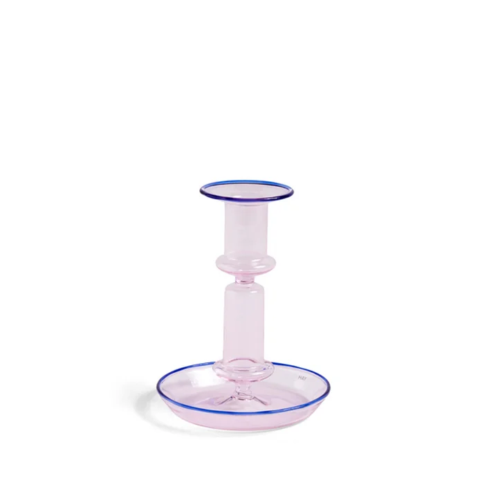 HAY - Flare Kerzenständer, H 14 cm, pink / blau