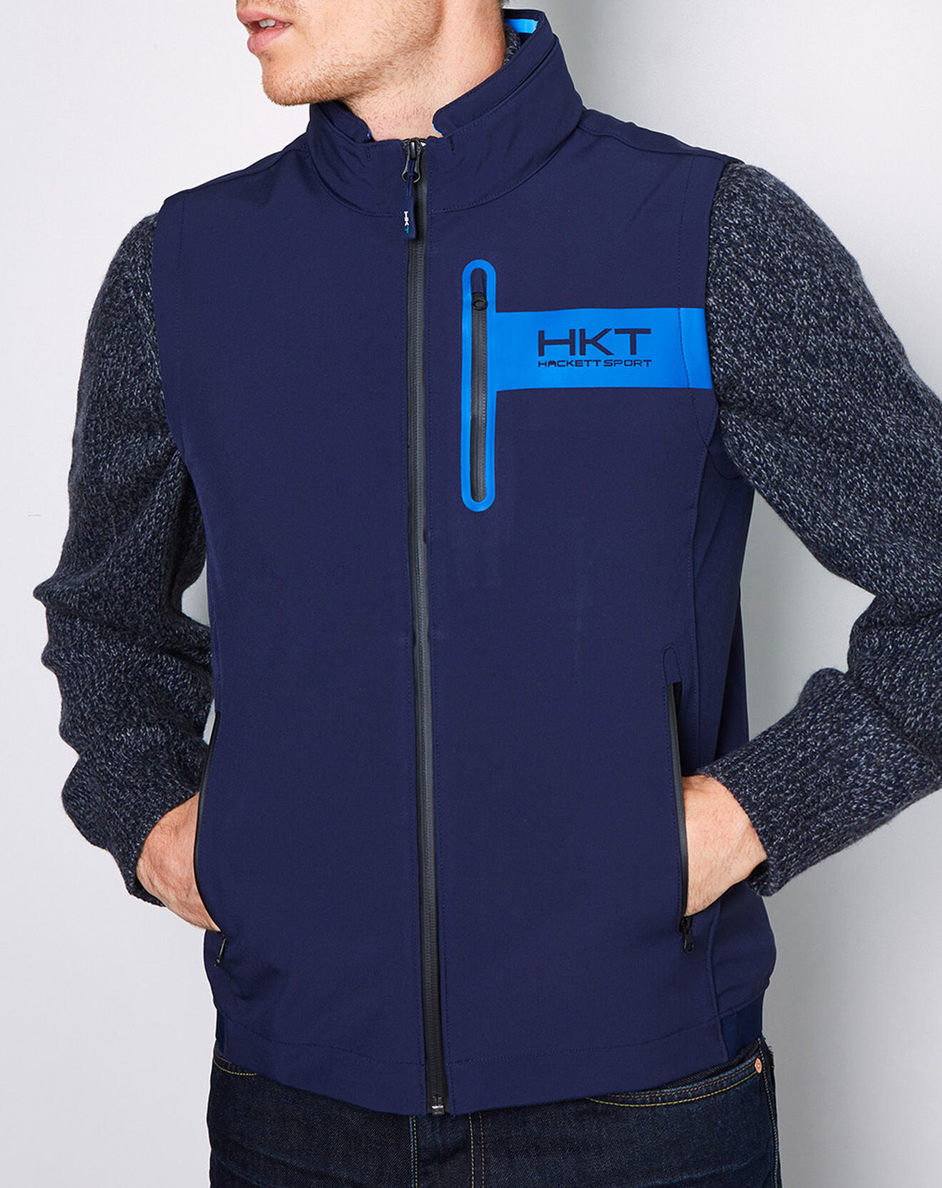 Hackett London Veste Soft HKT Sport Performance bleu marine