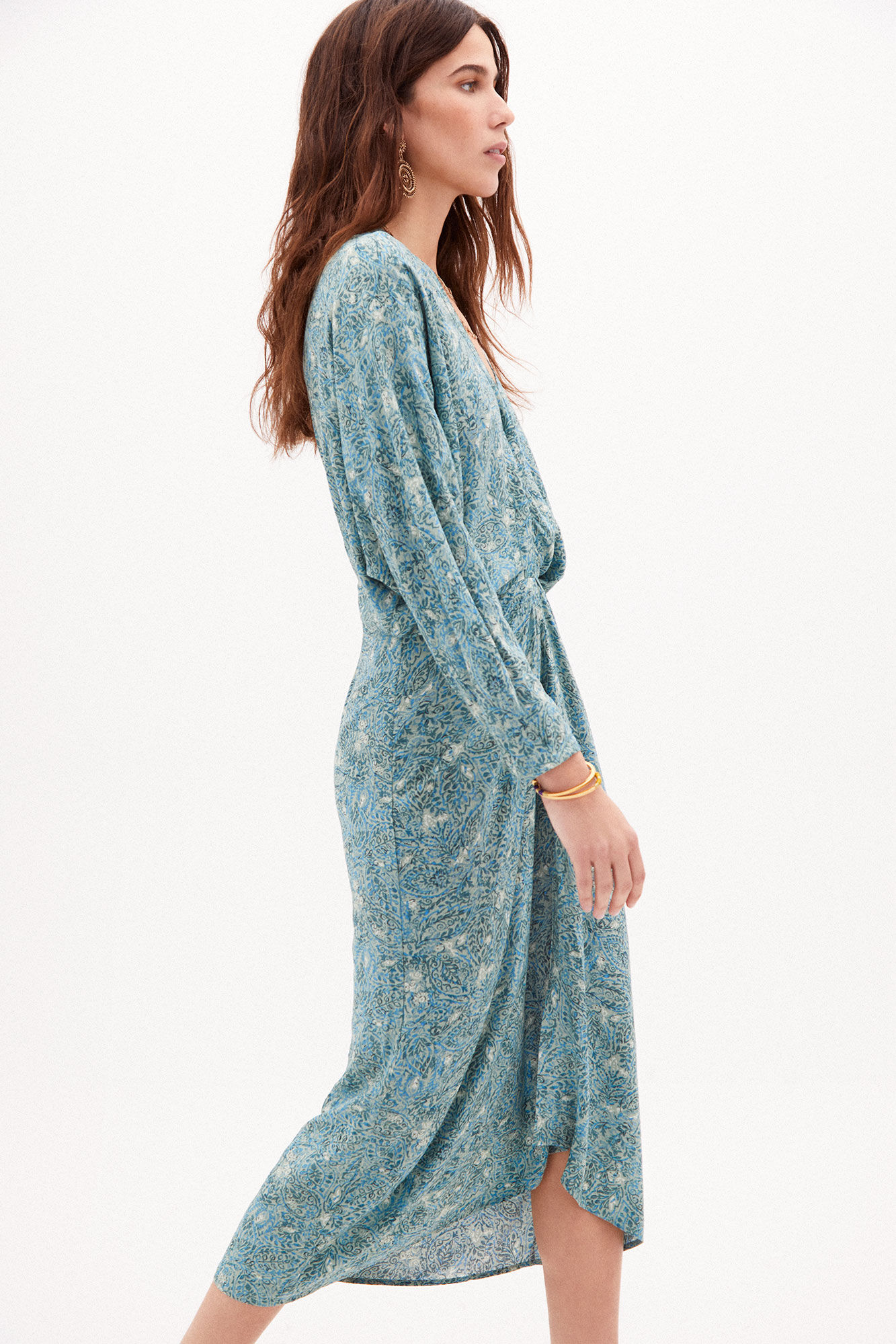 Nora Vestido midi estampado - Verde