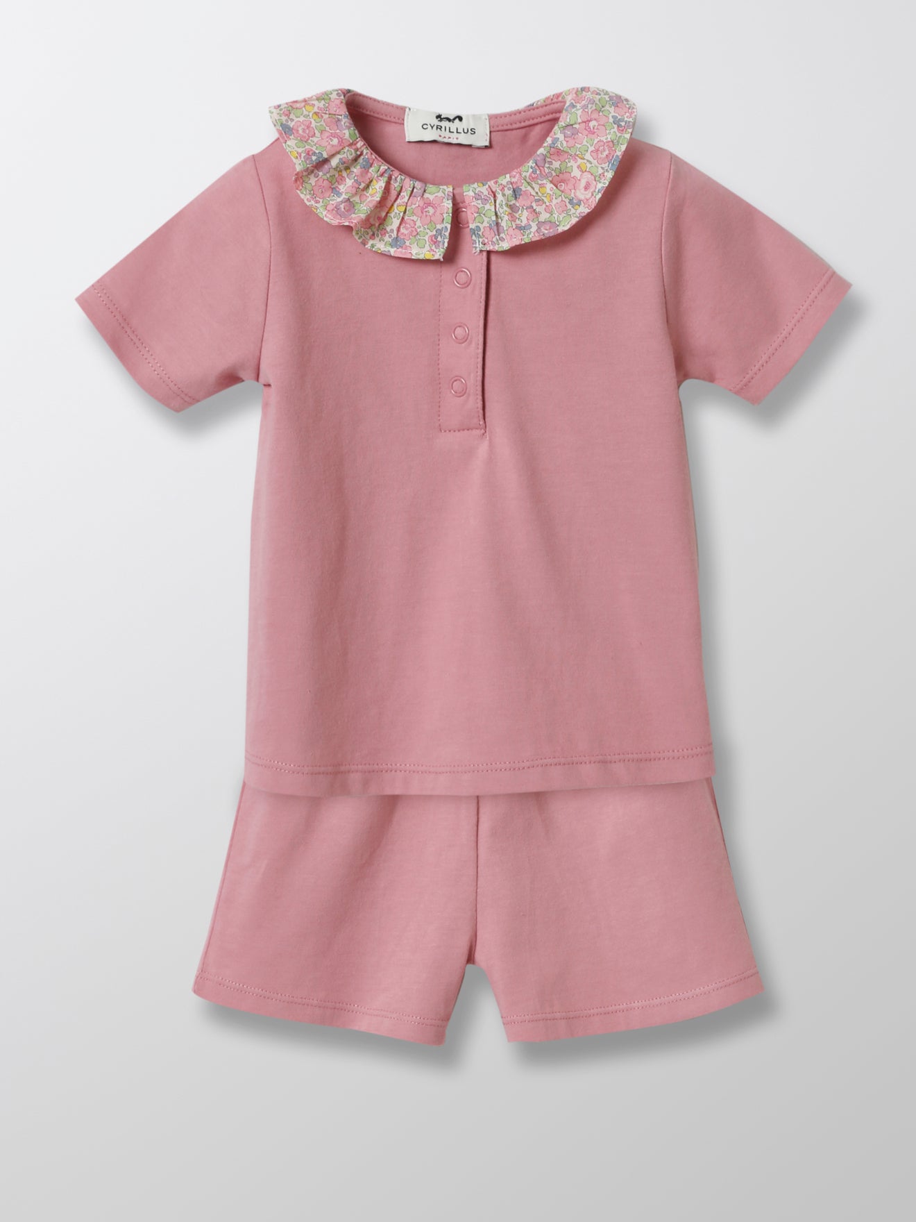 Pyjashort bébé col en tissu Liberty