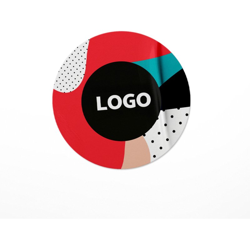 Sticker papier publicitaire rond - marquage multicolore