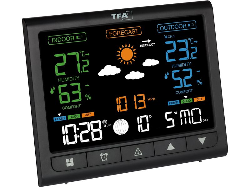 TFA Dostmann Wetterstation Contrast Schwarz Funk-Wetterstation