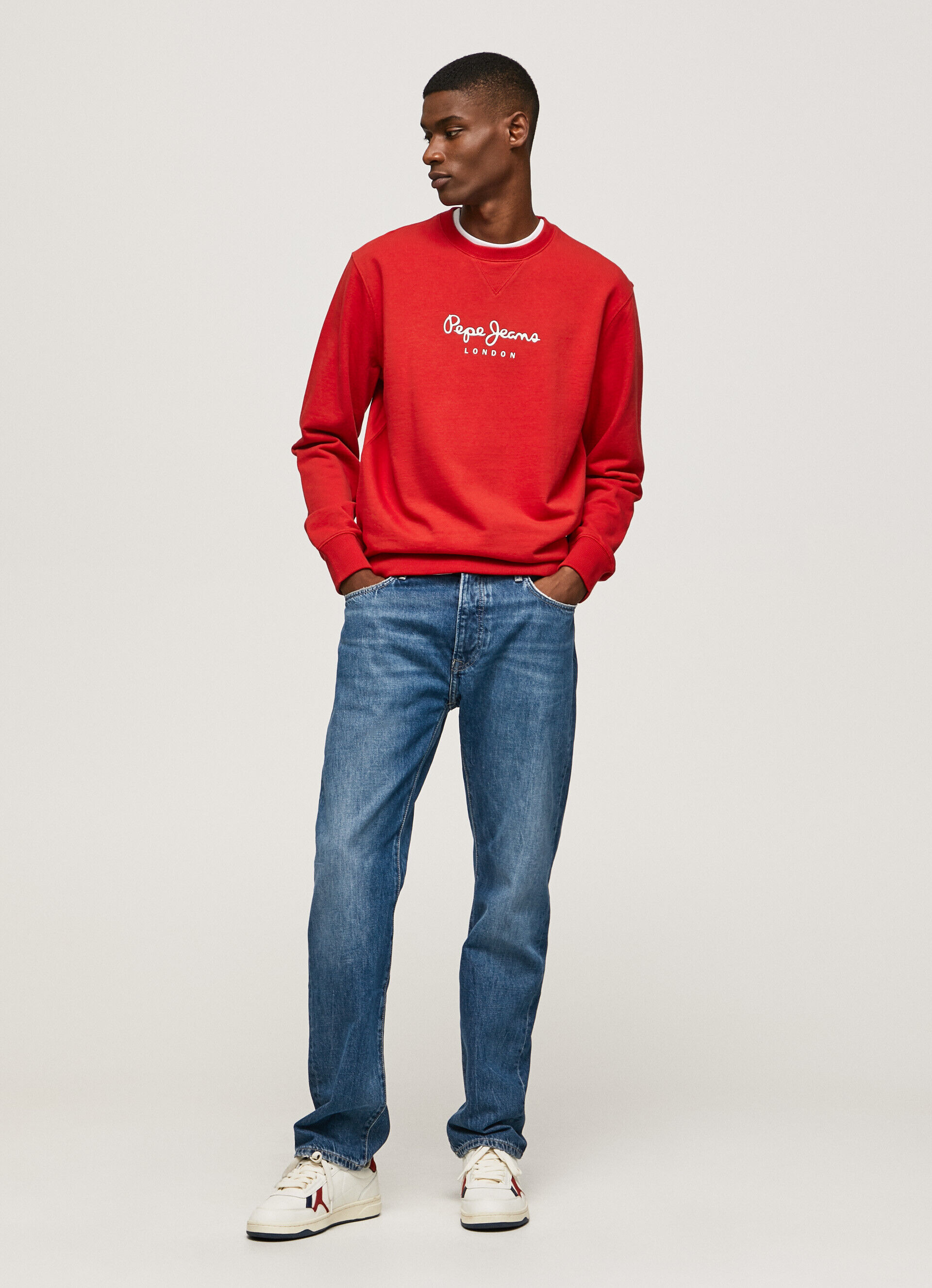 Moletom de algodão com logo estampado - vermelho estúdio
