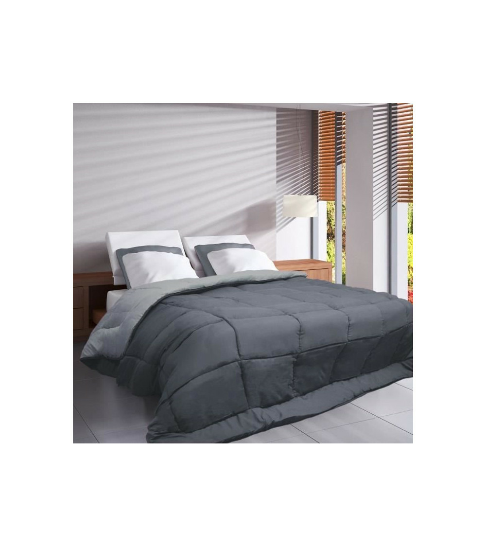 Edredon poyet motte gris bicolore 200 g/m² (240 x 260 cm)