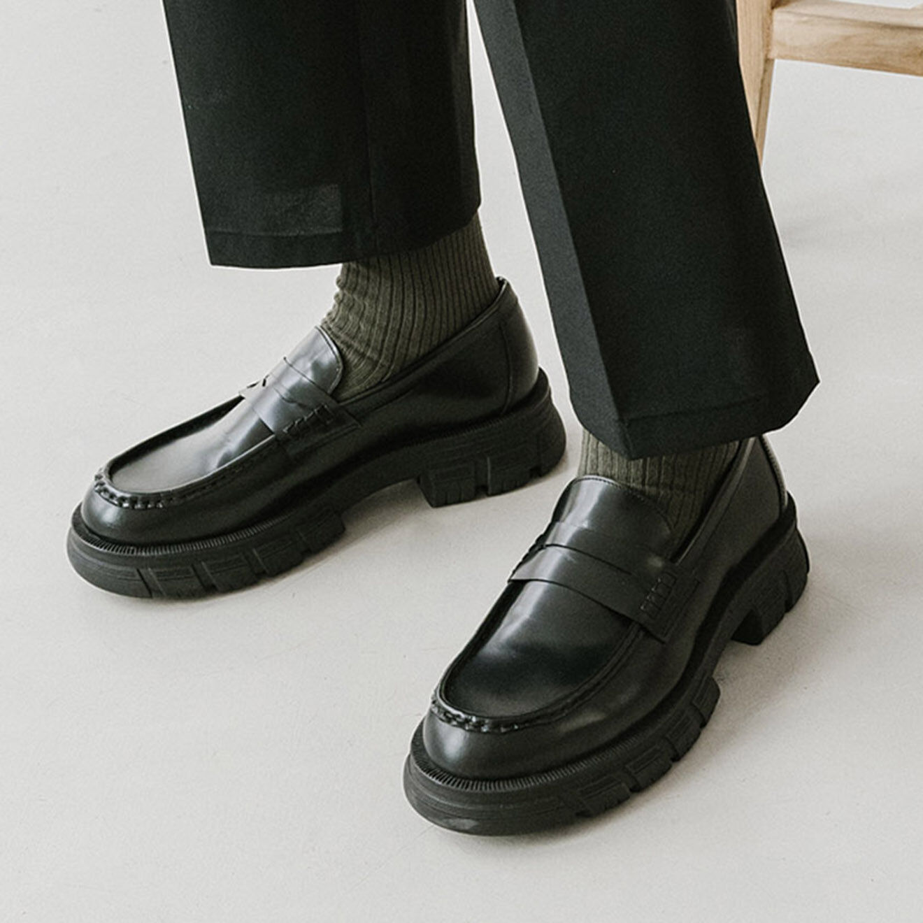 Jonak Mocassins en Cuir Diaquo noirs - Talon 4.5 cm