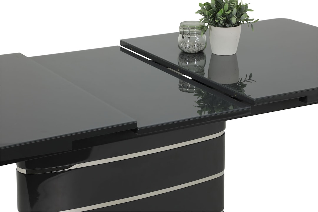Tisch Sandra Grau/Grauglas 160(200)x76x90 cm