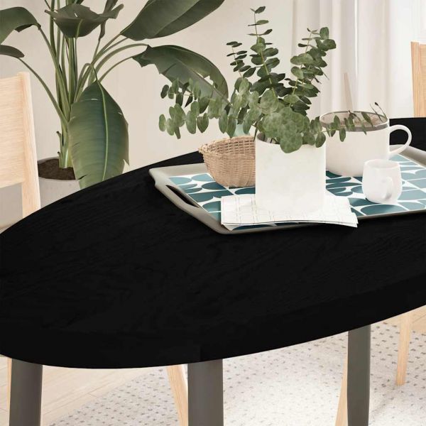 vidaXL Tampo de Mesa 120x60x4 cm Carvalho Maciça Oval Castanho-escuro - 4016286591