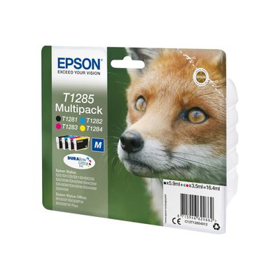 Epson T1285 Renard - Pack de 4 - noir, cyan, magenta, jaune - cartouche d'encre originale
