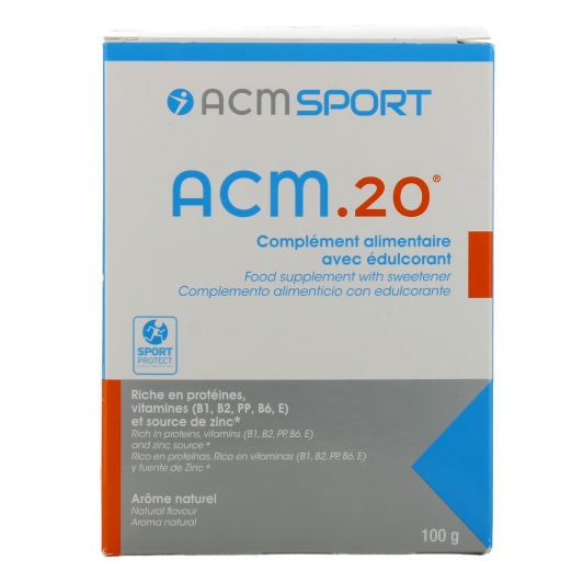 ACM 20 : protéines en poudre - Puissance et récupération musculaire