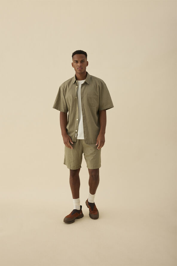 Forét SERENE LINEN SS SHIRT Dusty olive