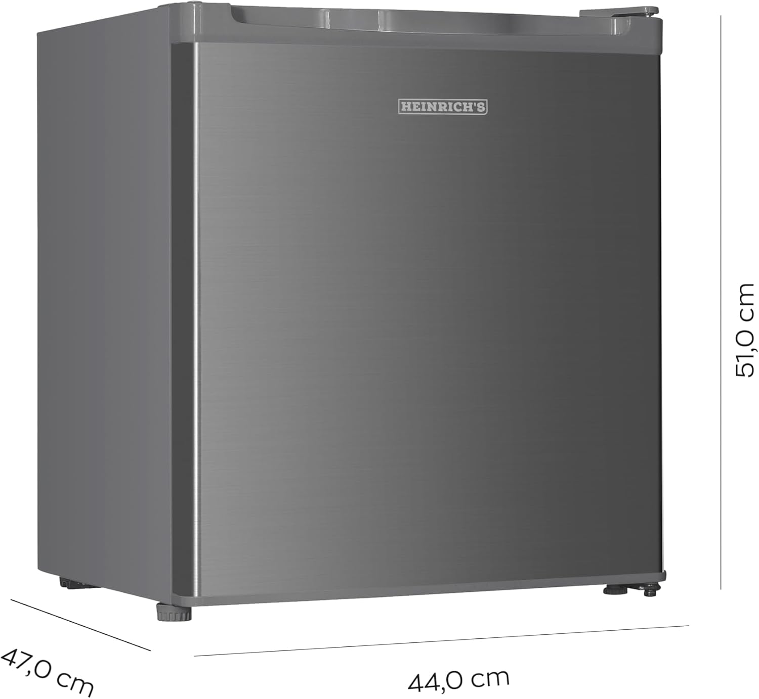 Heinrich´s Mini Gefrierschrank 33L -18°C klein kompakt leise:40db Gefrierbox; wechselbarer Türanschlag; mini Tiefkühltruhe Tiefkühlschrank,perfekt für Büro Camping Outdoor (Edelstahl/Inox)