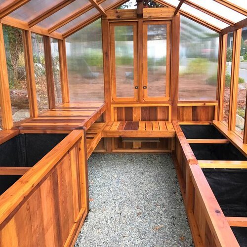 Estufa Meridian de cedro vermelho ocidental, 2,4 m x 3,6 m