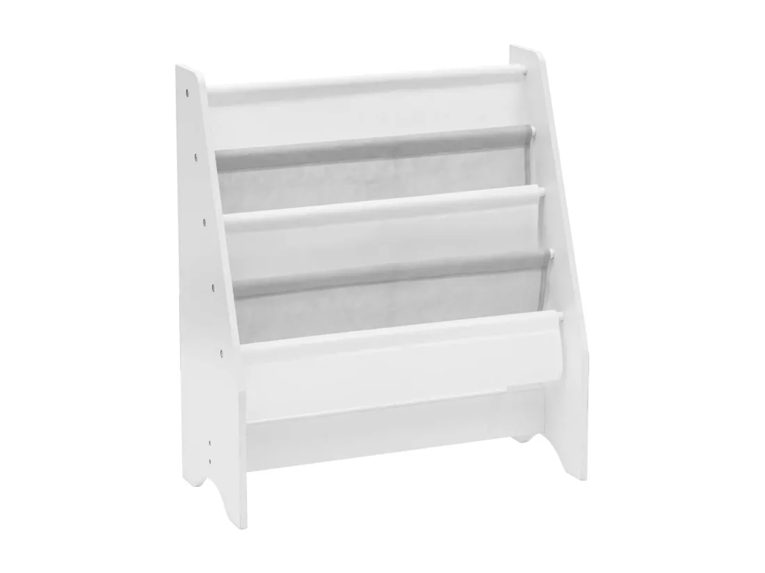 Bibliothèque pour Enfants Montessori Blanc MDF TNT avec 4 Étagères