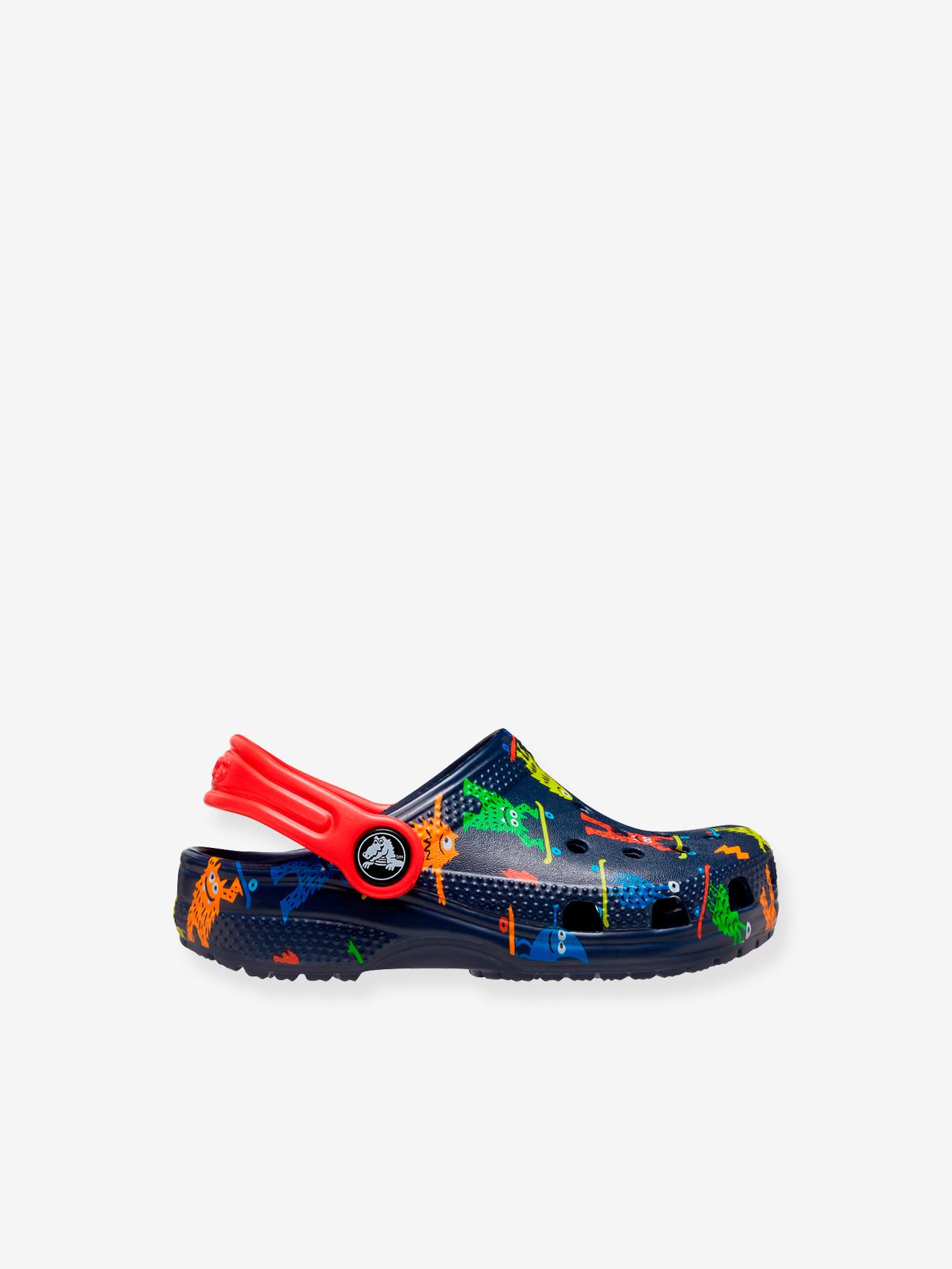 Tamancos Baby CroCS™ Classic Easy Icon, estampa azul escura