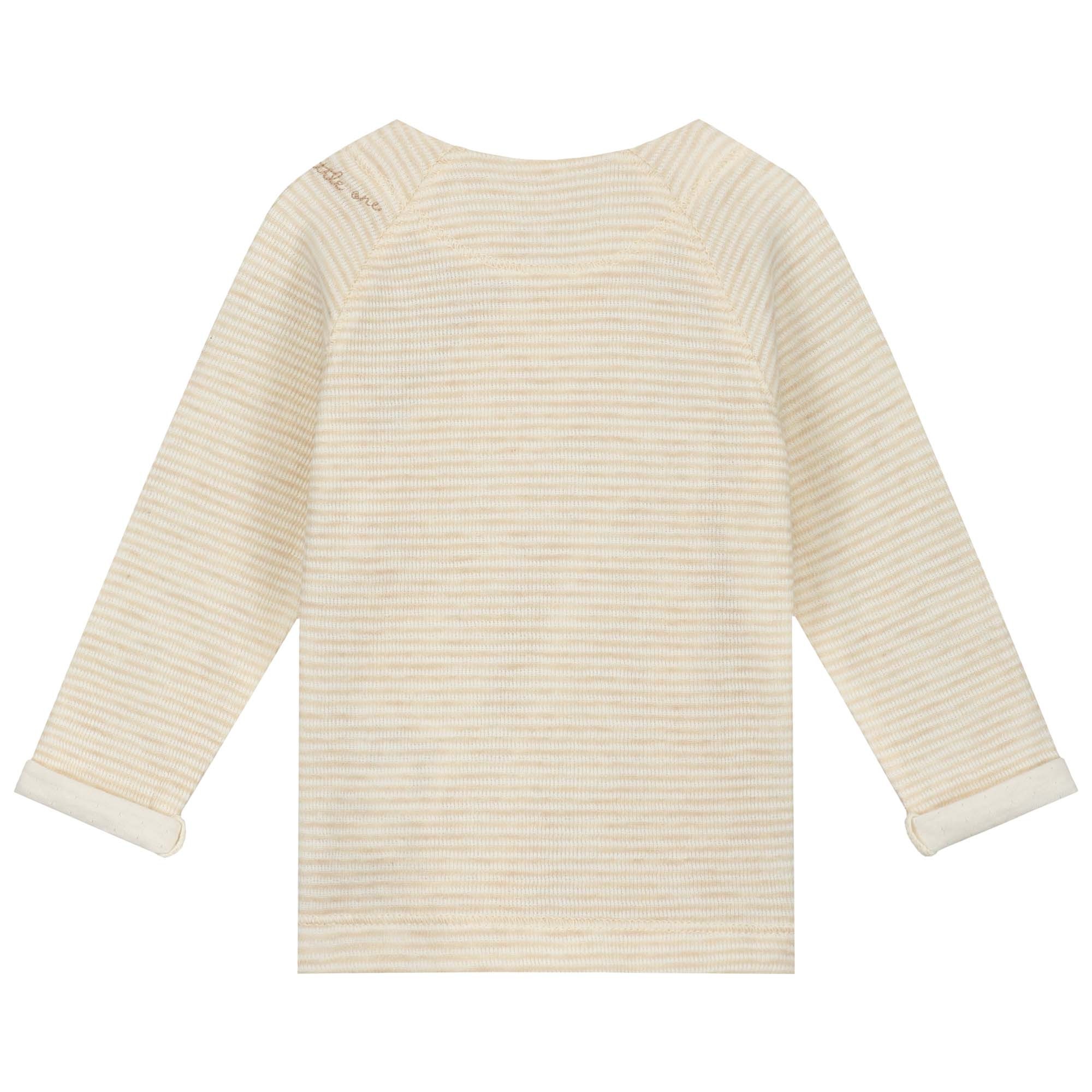 Prénatal newborn overslagshirt dubbeldoek lange mouwen effen beige