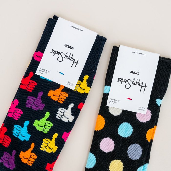 Happy Socks | 2 paar | Duimen en stippen | maat 41 - 46