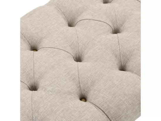 Banc de rangement Bois massif et tissu 103 x 51 x 44 cm