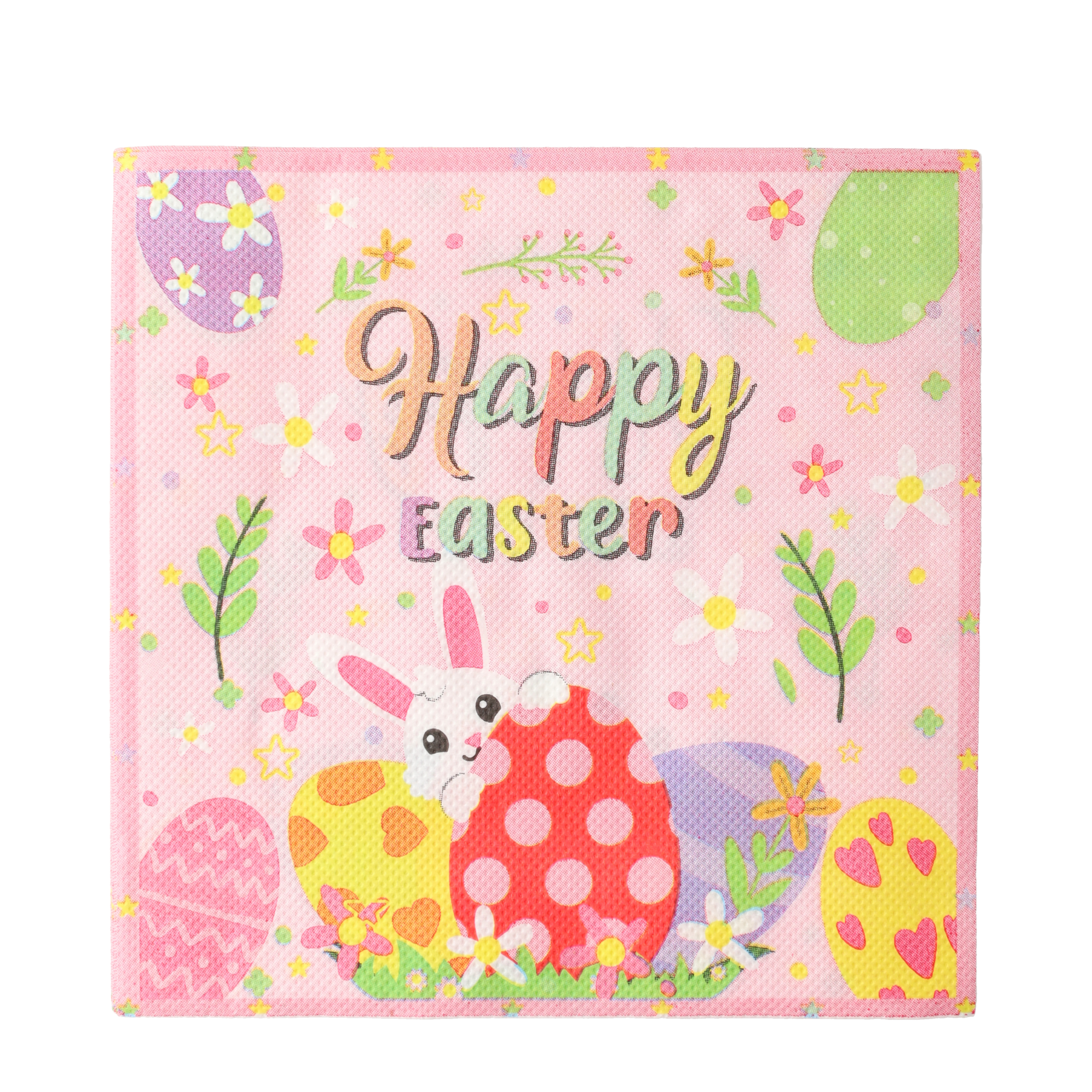 (113-tlg. Set) Einweg Geschirr Oster Party Tisch Deko inkl. Teller / Servietten / Besteck / Papp Becher / Tischdecke - Happy Easter
