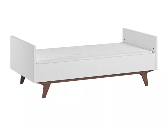 Chambre complète lit évolutif 70x140 commode à langer et armoire 2 portes 1 tiroir Mid - Blanc et bois