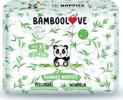 Bamboolove-bleier med bambusfiber XS, 2-4 kg, 27 stk.