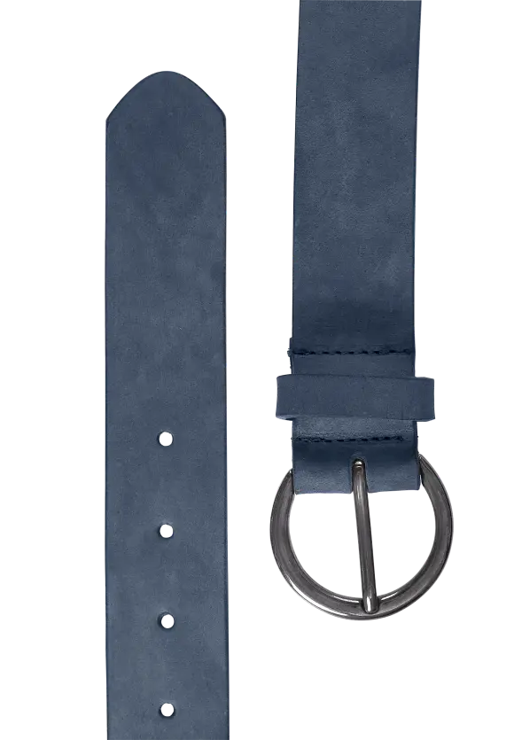 Veloursleder Gürtel - grey blue
