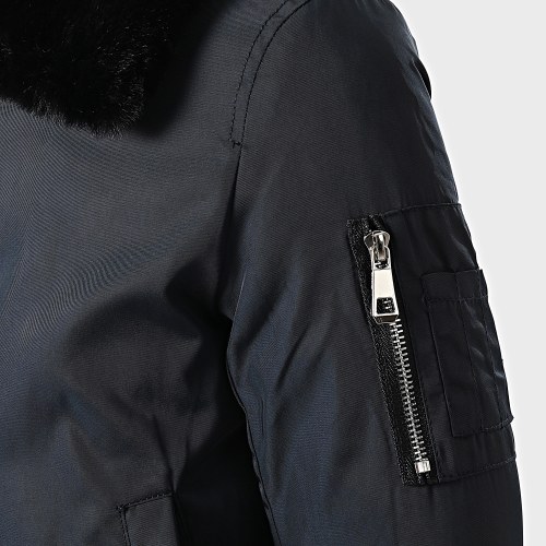 Veste Bomber Col Mouton Enfant 5053KD Bleu Marine