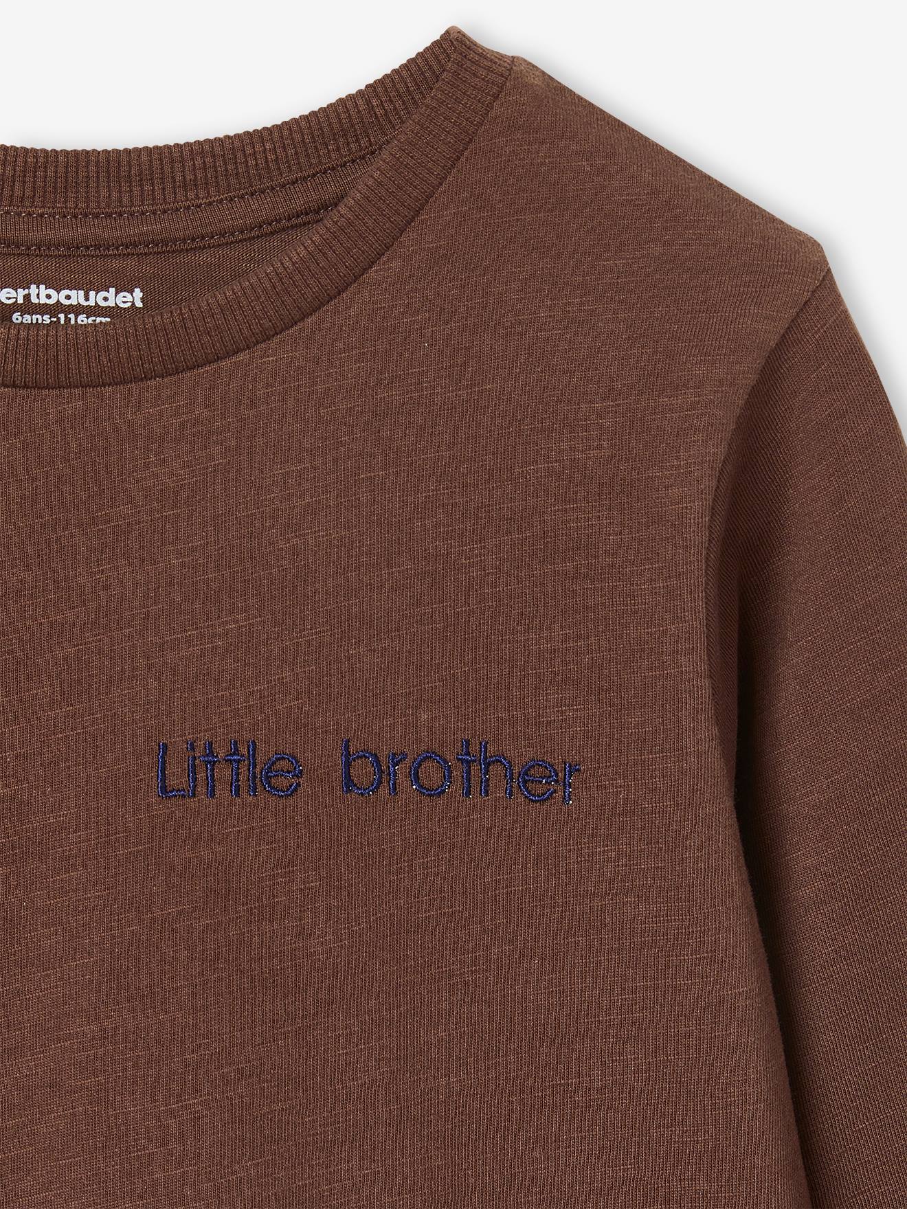Camiseta de manga comprida personalizável para meninos, lisa, azul médio com estampas.