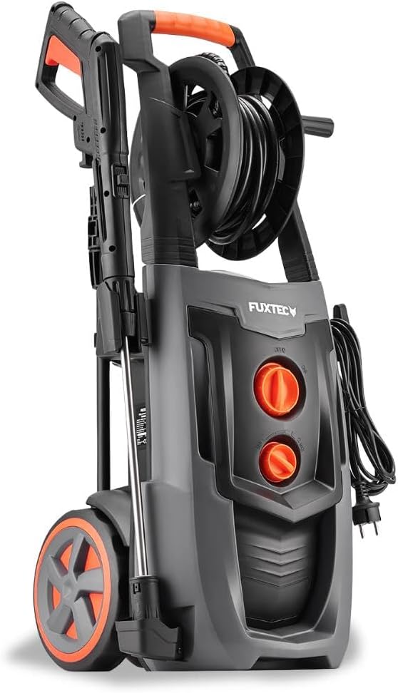 FUXTEC Hochdruckreiniger FX-HDR2200, Flächenreiniger mit 170bar Arbeitsdruck, Fördermenge 450 l/h, 2200W Leistung, 7 m Hochdruckschlauch, integrierter Reinigungstank