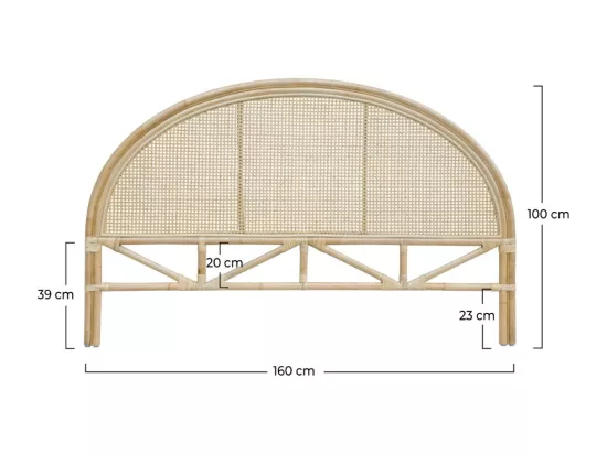 Tête de lit 160 cm en rotin et cannage - Madya
