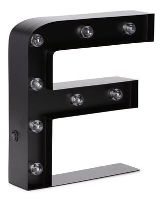 Minitude Bokstavlampe F, Svart