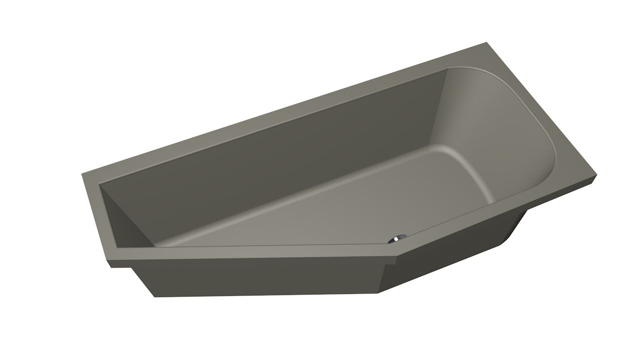 Xenz Lagoon Compact badkuip rechts 160x75x40cm cement