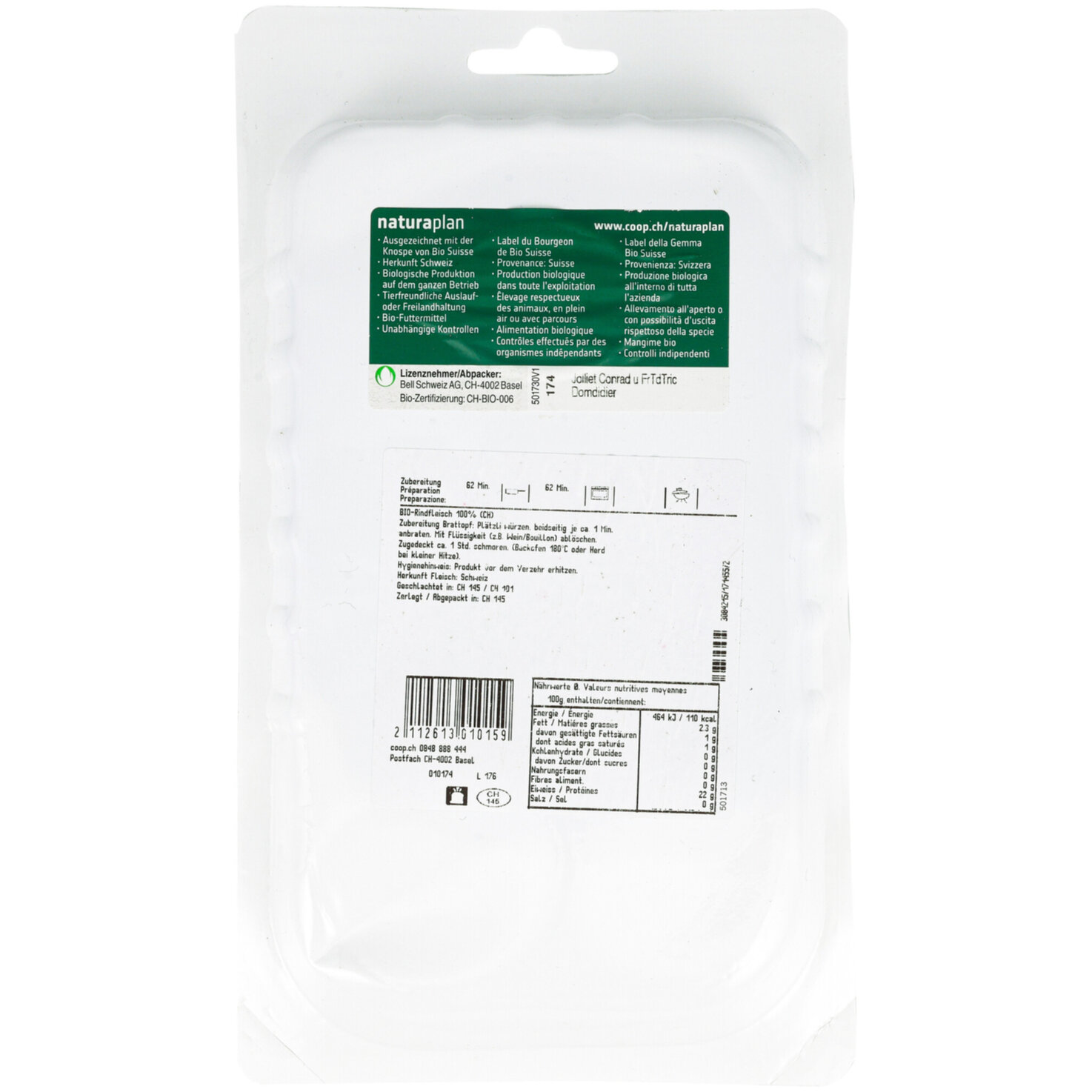Naturaplan Bio Natura-Beef Saftplätzli 2-3 Stück 200g