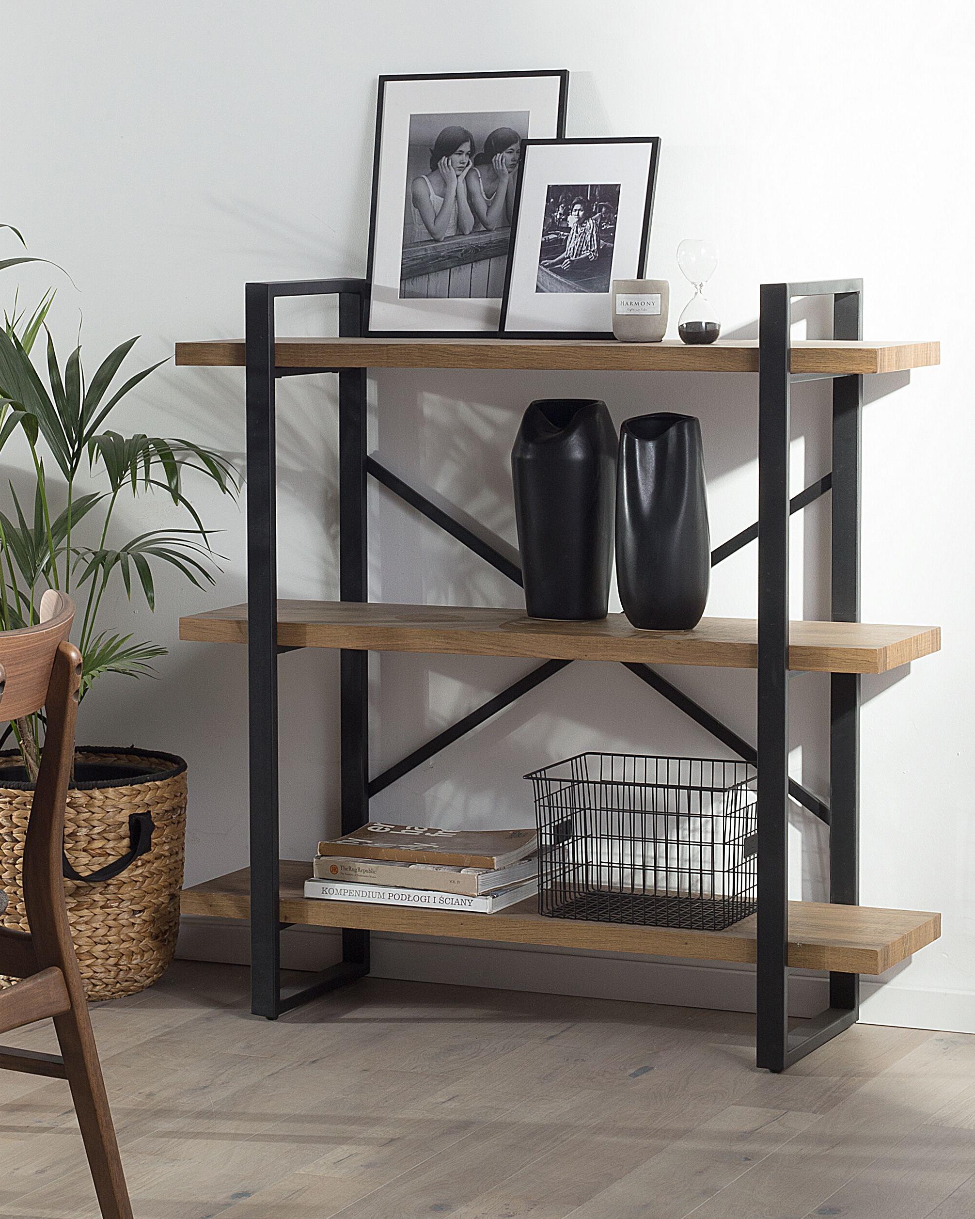 Opbergkast met 3 planken TIMBER 111 cm Donkerbruin