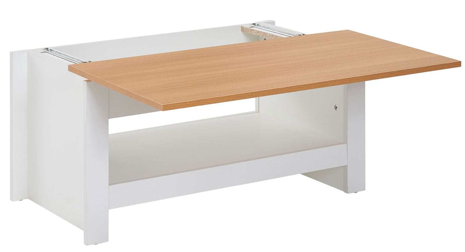 Couchtisch 85 x 47 cm weiß/ braun
