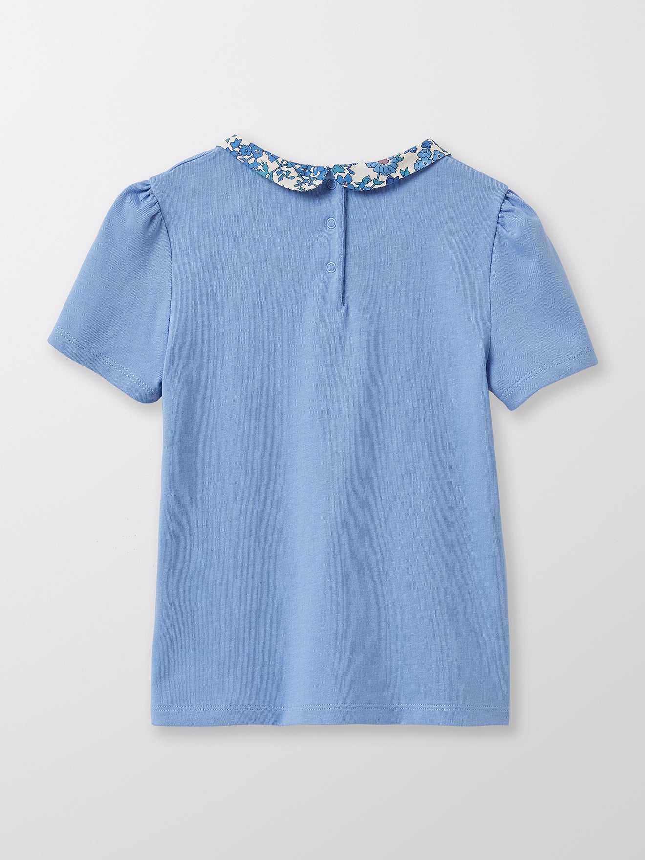 T-shirt Fille col en tissu Liberty - Coton bio
