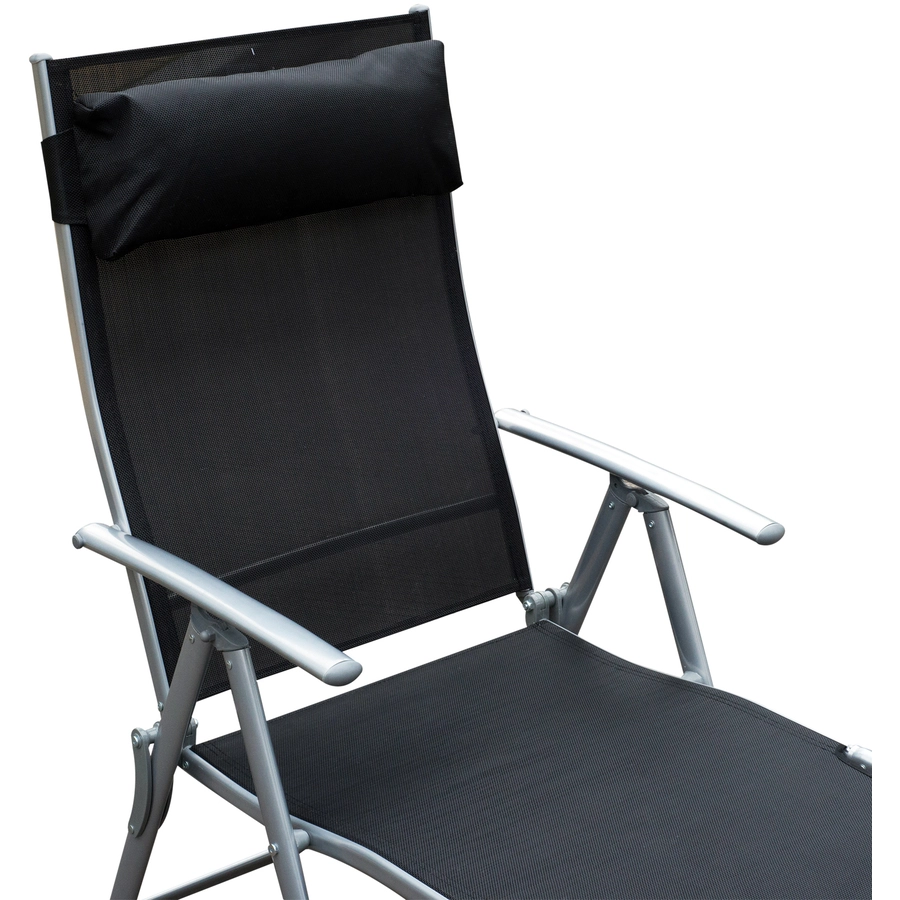 Outsunny Gartenliege mit Kissen schwarz