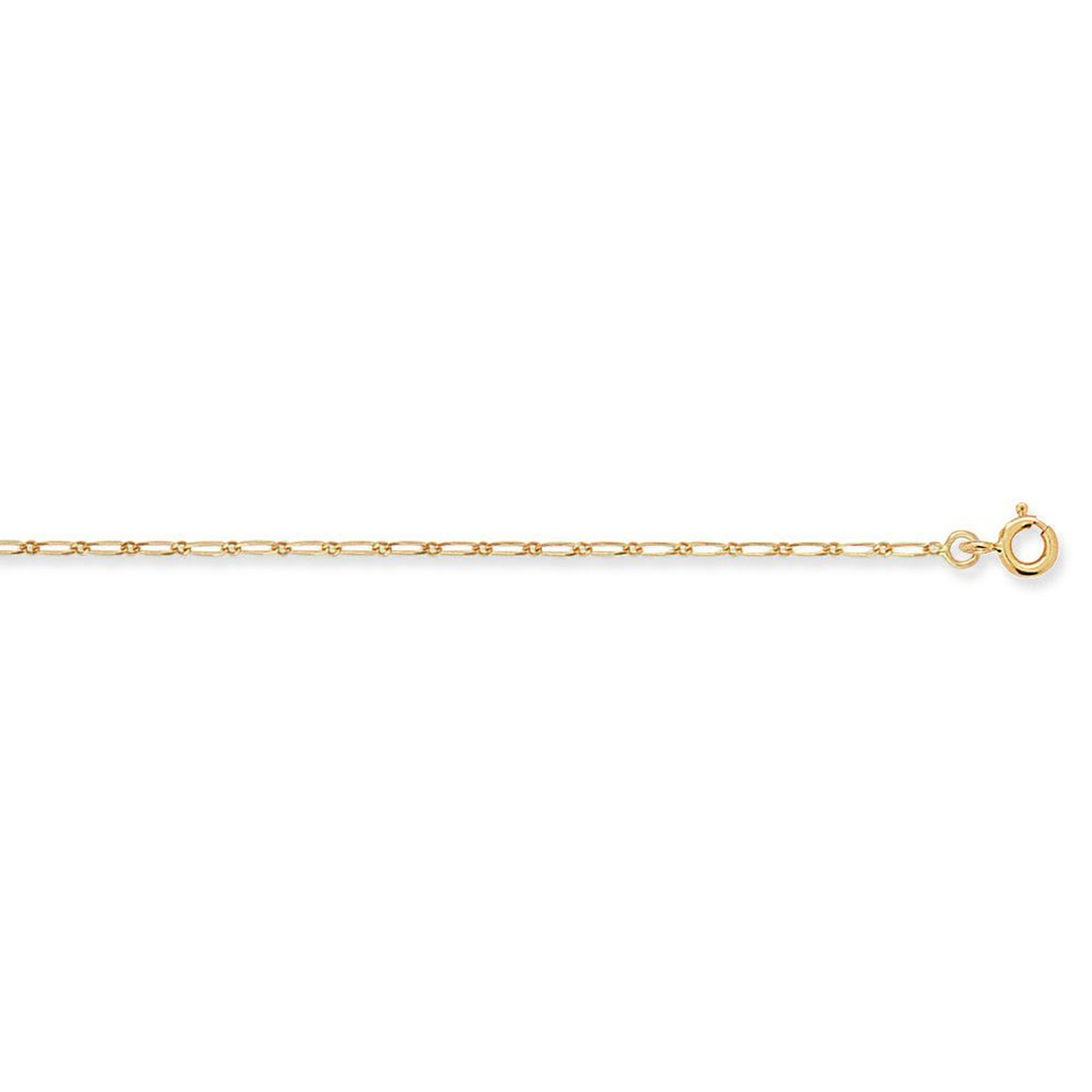 Chaîne fine alternée or jaune 9 carats