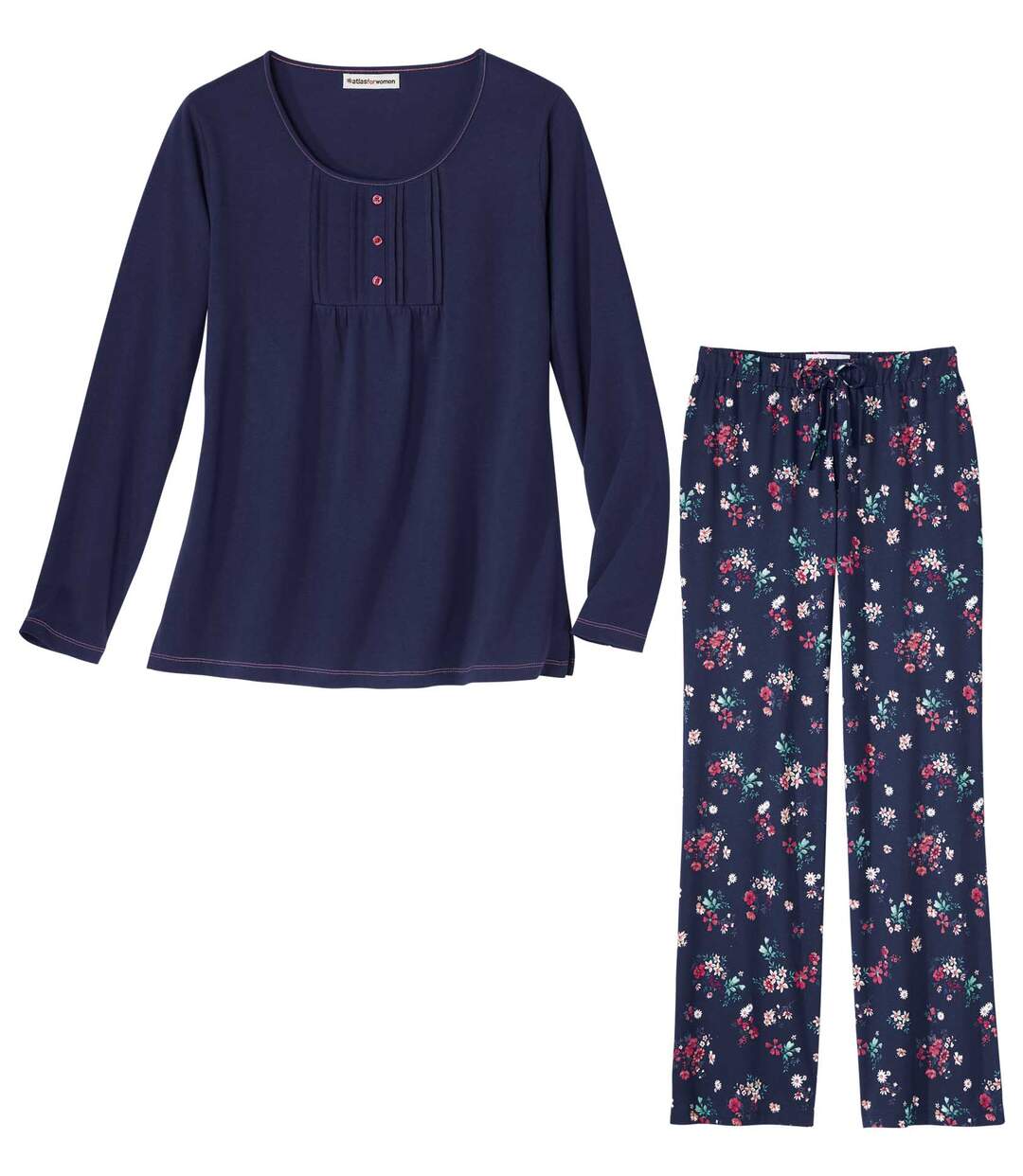 Pyjama en Coton à Imprimé Fleurs