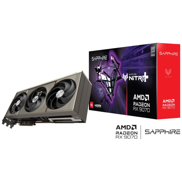 SAPPHIRE NITRO+ AMD Radeon RX 9070 GAMING OC 16GB grafikkort