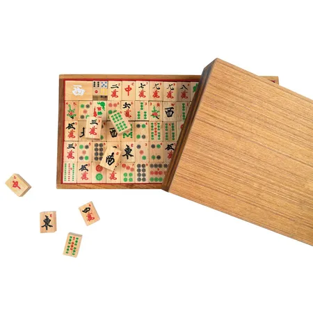 Philos Mah Jongg, aus Holz, mit arabischen Zahlen