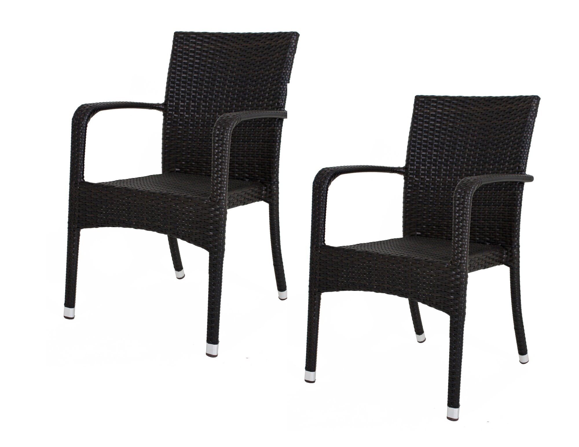 2x Garden Pleasure Polyrattan Stapelstuhl Garten Terrasse Stuhl Sessel Möbel